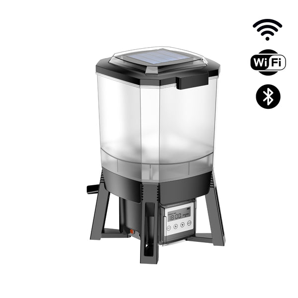 BluFeeder - Smart Solar-powered Fish Feeder Pond - 6L Reservoir - Wifi / Bluetooth
