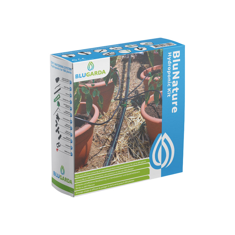BluNature - Hydroponic Kit - Système d'irrigation ultime pour arroser potager ou serre jusqu'à 160 plantes