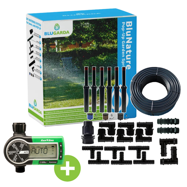 BluNature - Pop-Up Irrigation Kit - With Rain Bird Tap Timer