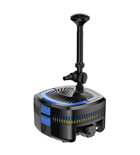 BluFilter alles-in-één vijverpomp met filter, UV-c en fontein set voor helder vijverwater kopen. Vooraanzicht van vijverfilter categorie.