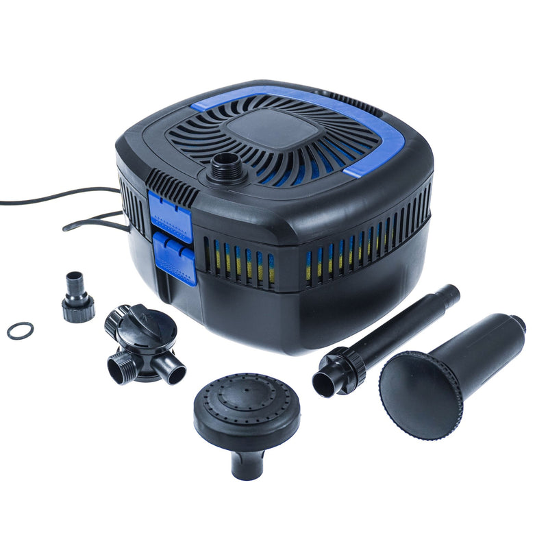 BluFilter 3611 - Ensemble de filtre de bassin avec filtre, pompe, 11W UV-c et fontaine