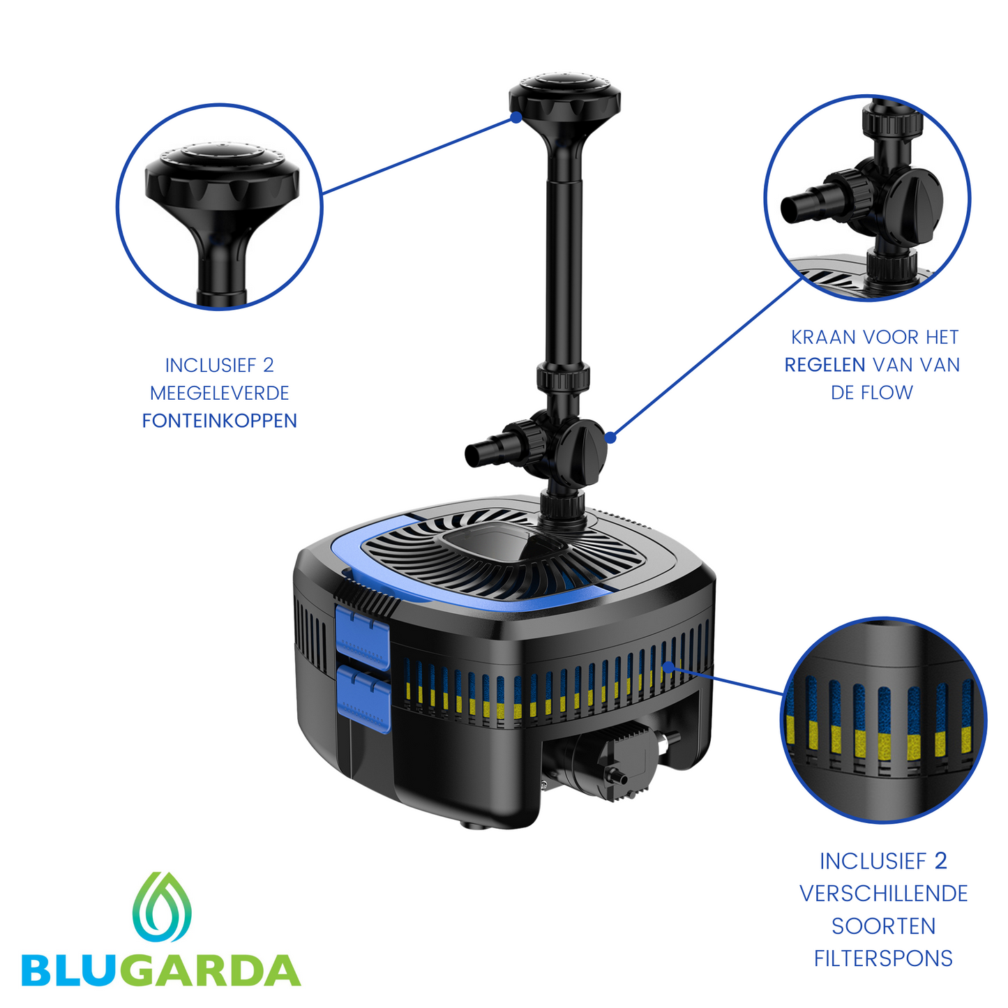 BluFilter 3611 - Pompe de bassin avec kit filtre, 11W UV-c et kit fontaine