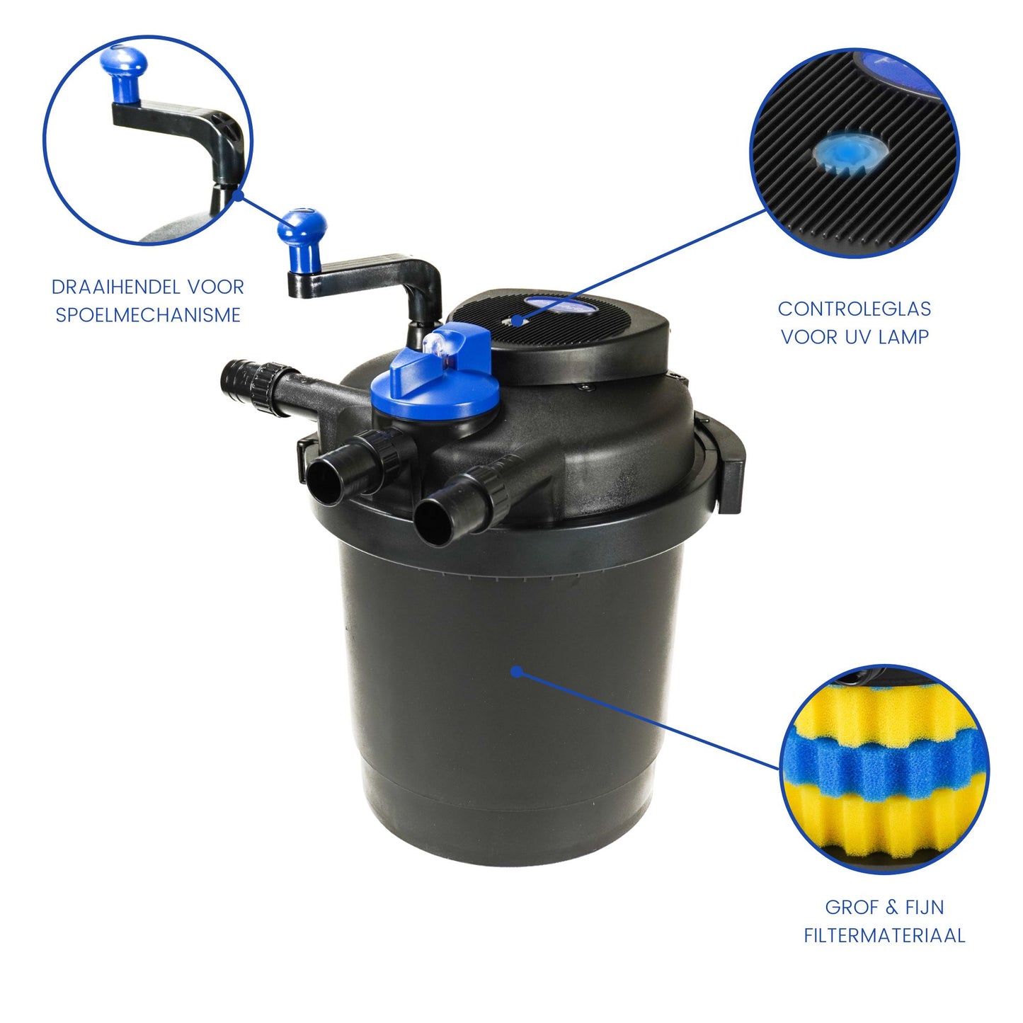 BluPressure 8 000 - Filtre à pression avec 11W UV-c - Incl. remous